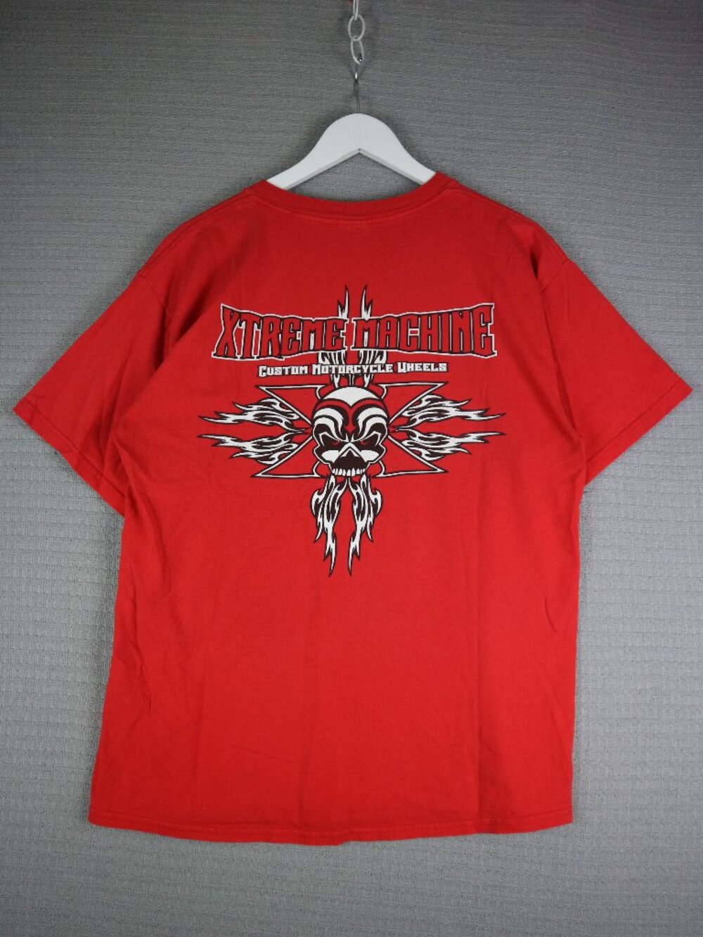 Xtreme Machine Custom Motorcycle Wheels Red Biker Shirt Mens Large Vintage